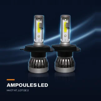 Ampoules LED H4 et H7 — lot de 2, forte luminosité