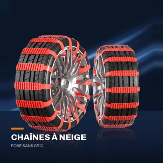 Chaînes à neige textiles antidérapantes — pose sans cric