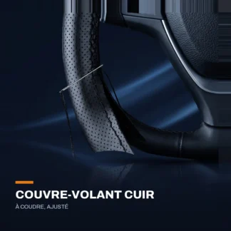 Couvre-volant en cuir à coudre — ajusté, grip renforcé