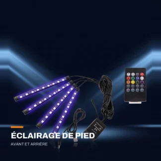 Éclairage de pied à LED — bandeaux avant et arrière