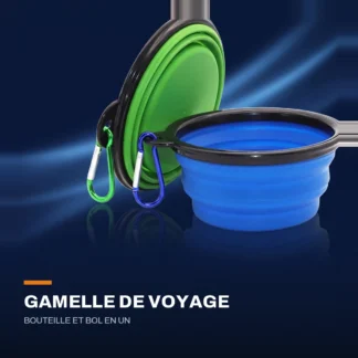 Gamelle de voyage pliante 2 en 1 — bouteille et bol