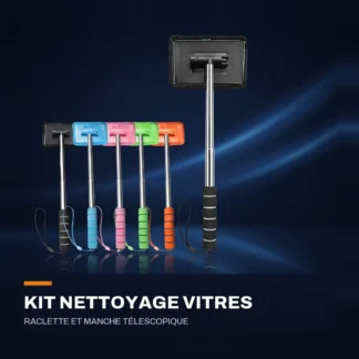 Kit de nettoyage de vitres — raclette et manche télescopique