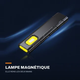 Lampe de travail LED magnétique — rechargeable, feux d’alerte