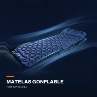 Matelas gonflable avec pompe intégrée — pour dormir dans la voiture ou sous la tente