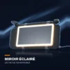 Miroir de pare-soleil éclairé — LED tactile, rechargeable