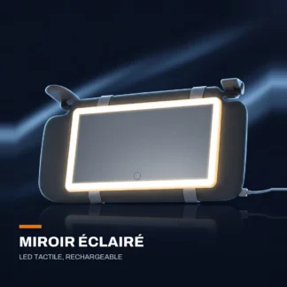 Miroir de pare-soleil éclairé — LED tactile, rechargeable