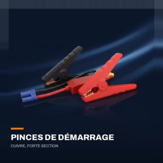 Pinces de démarrage renforcées — câbles cuivre, forte section