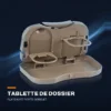 Tablette de dossier de siège — plateau, porte-gobelet et rangements
